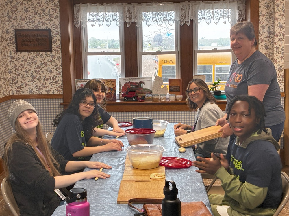 group of students at table
