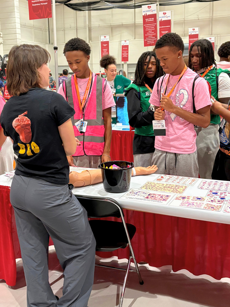 student at table