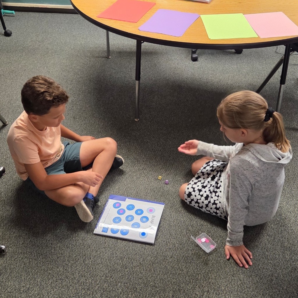 students play math game