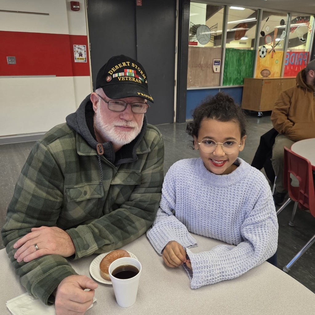 student with grandpa dessert storm hat 