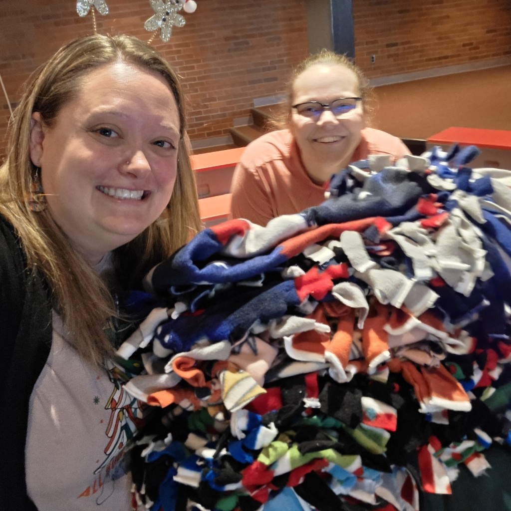 finished stack of blankets