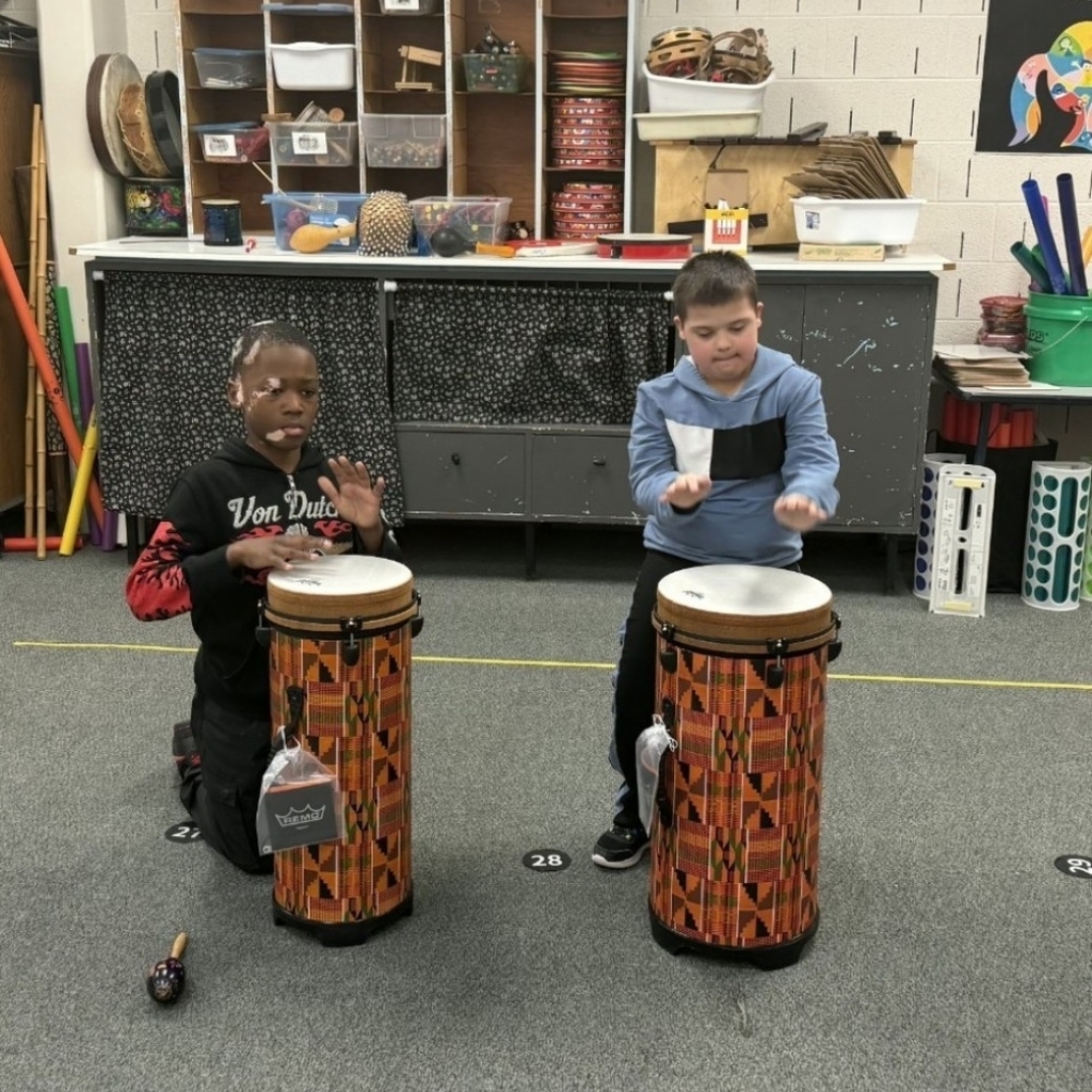 students with drums 