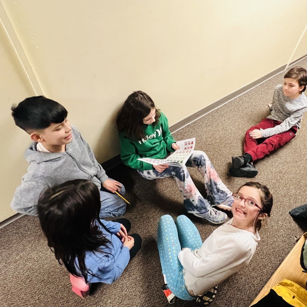 students listen to story