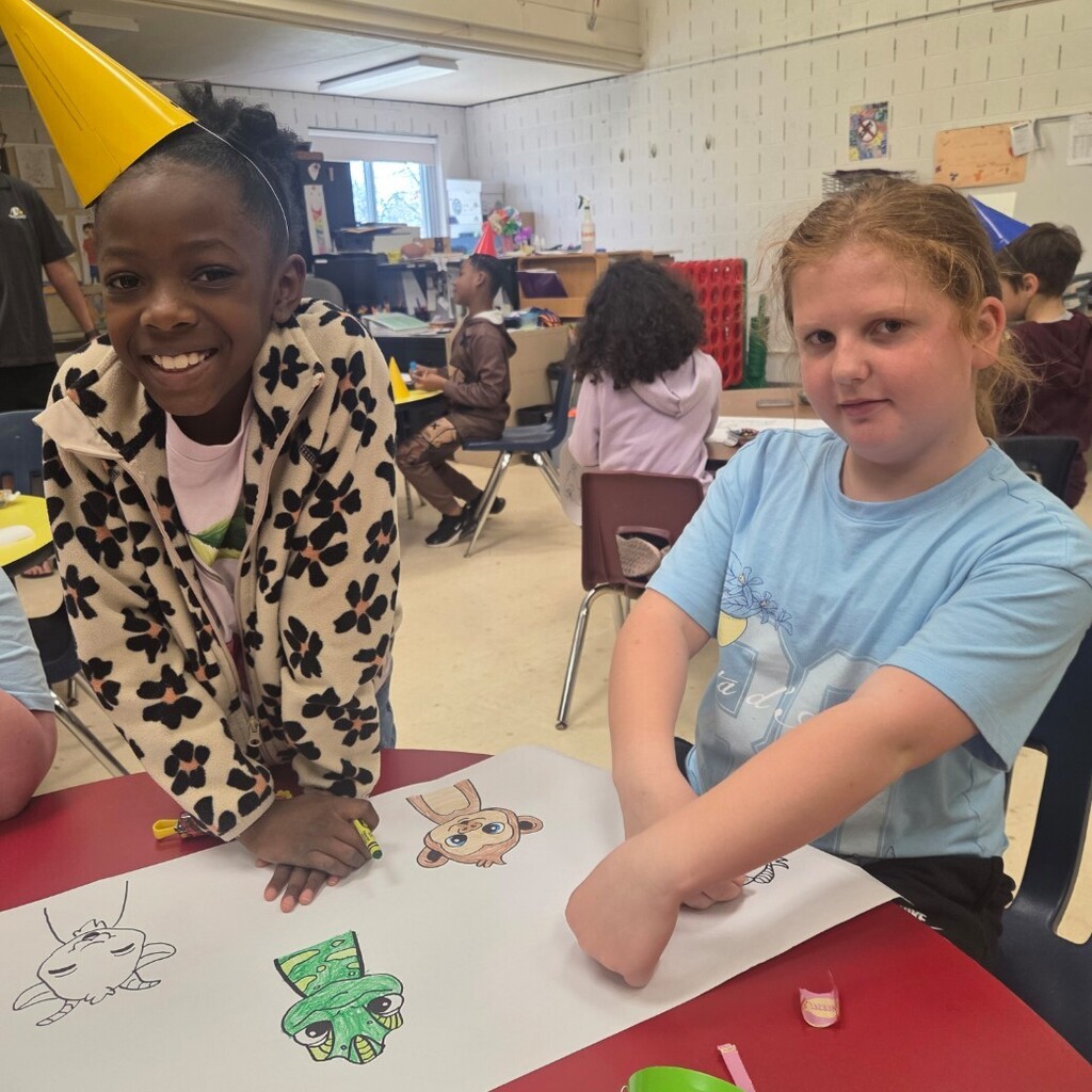 3rd grade girls color animal themed paper