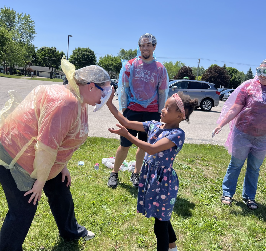 principal gets pie in face