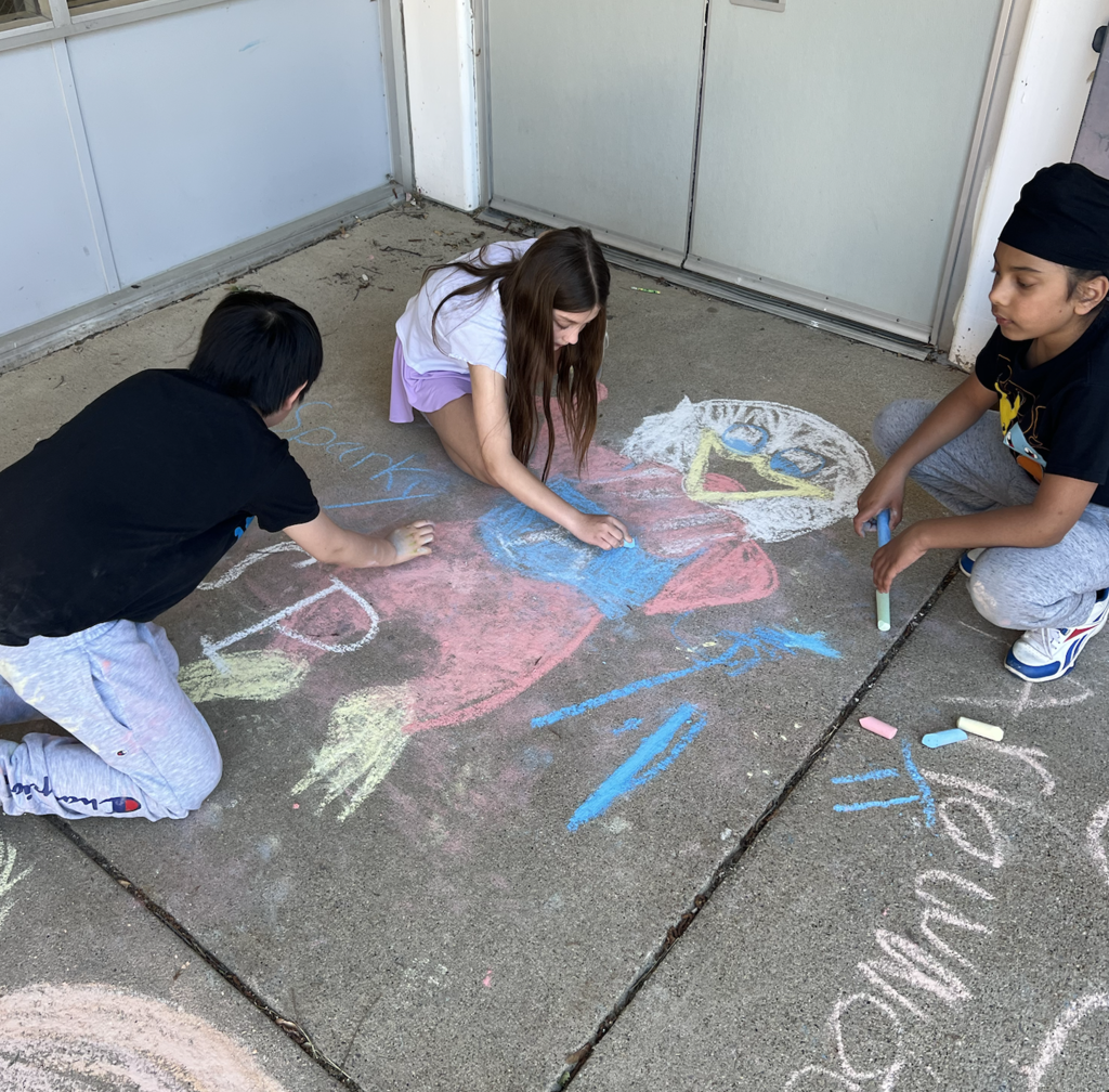 sparky the eagle chalk drawing