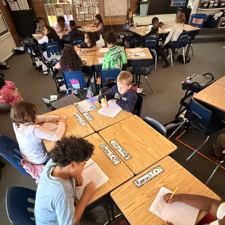 students writing