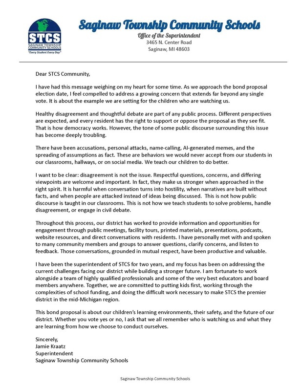 letter from superintendent