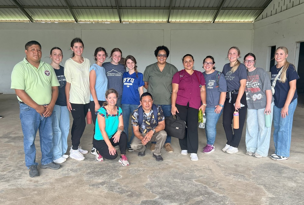 Group of students, teachers and medical professionals