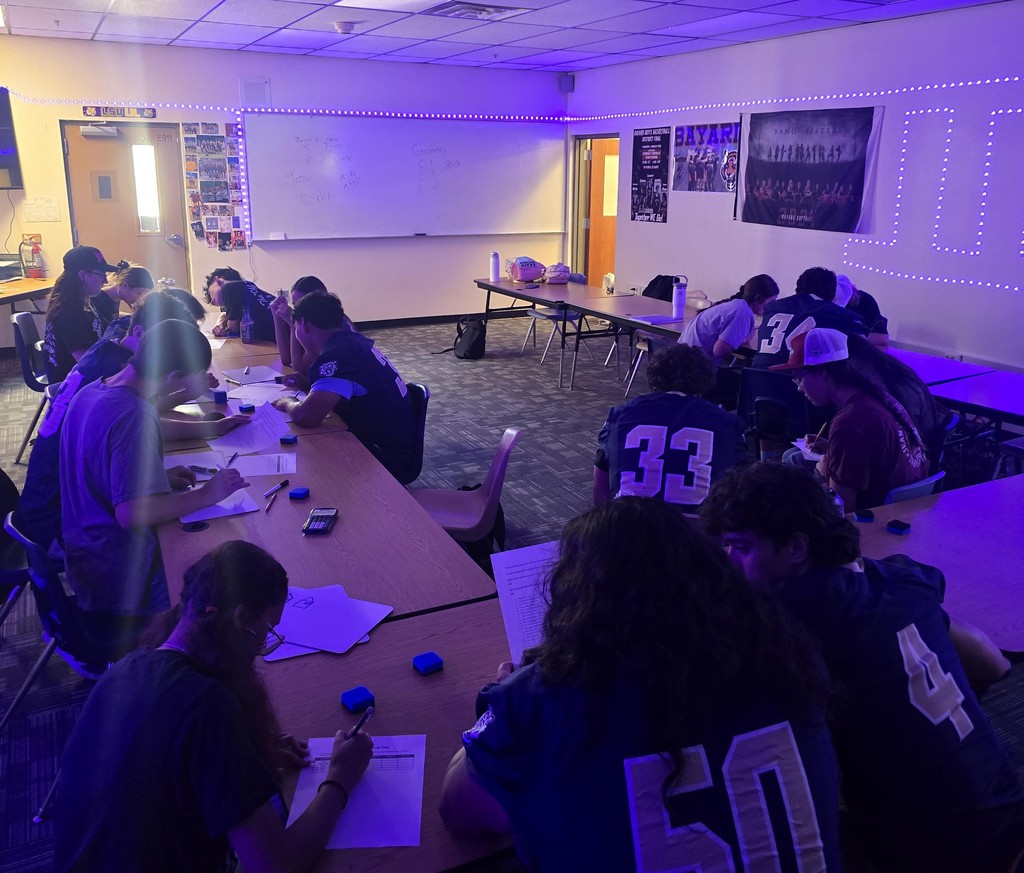 Students working