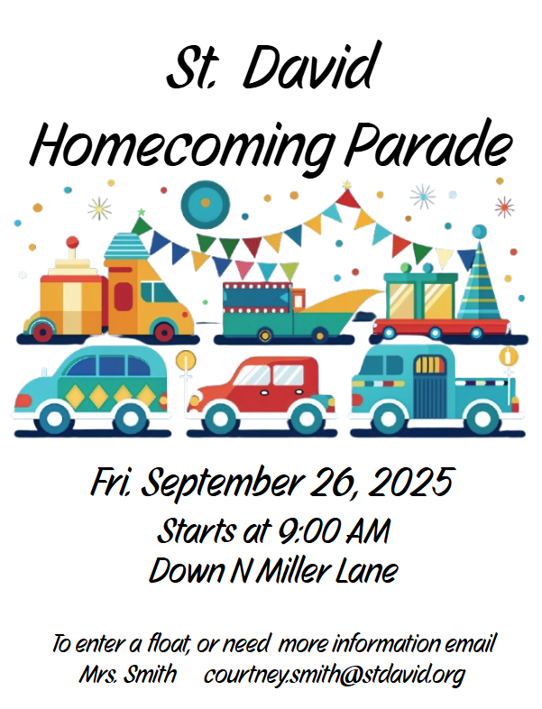Homecoming Parade Fri. September 26, 2025 Starts at 9:00 am
