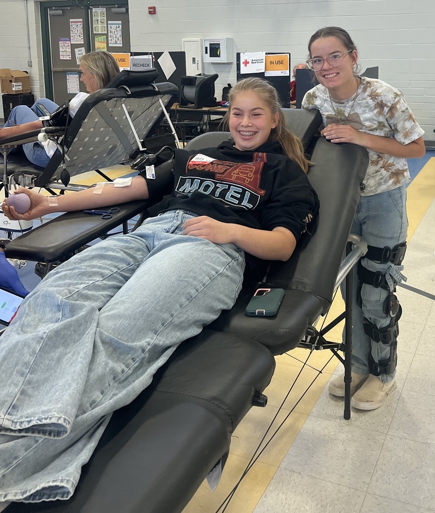 student donating blood