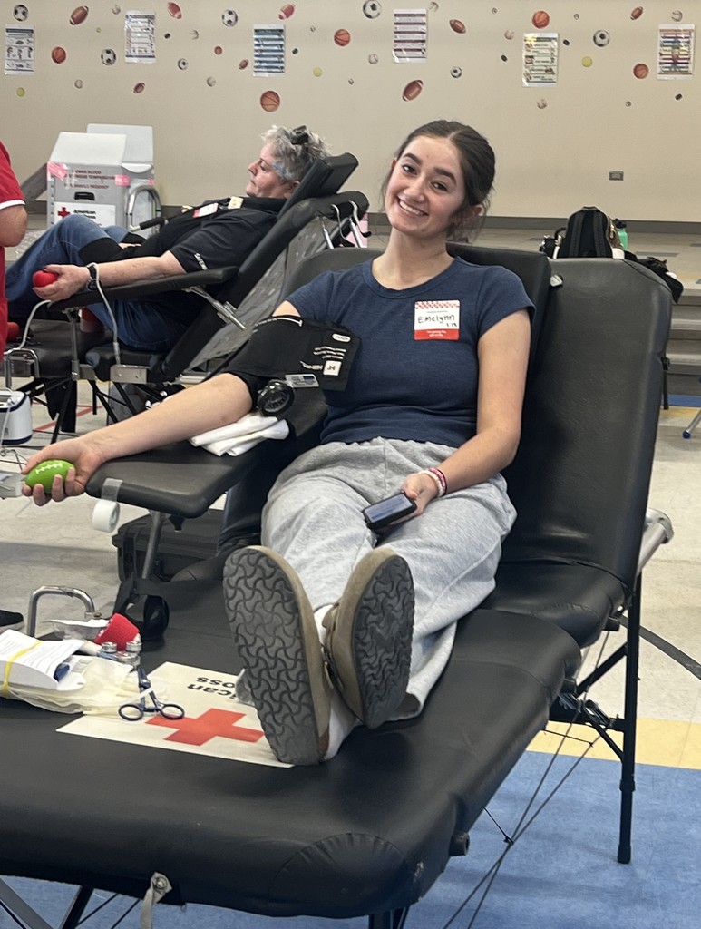 student donating blood