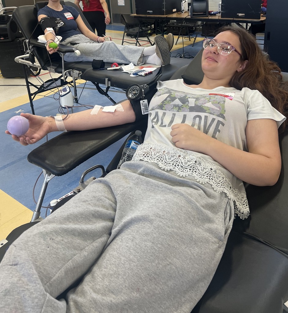 student donating blood