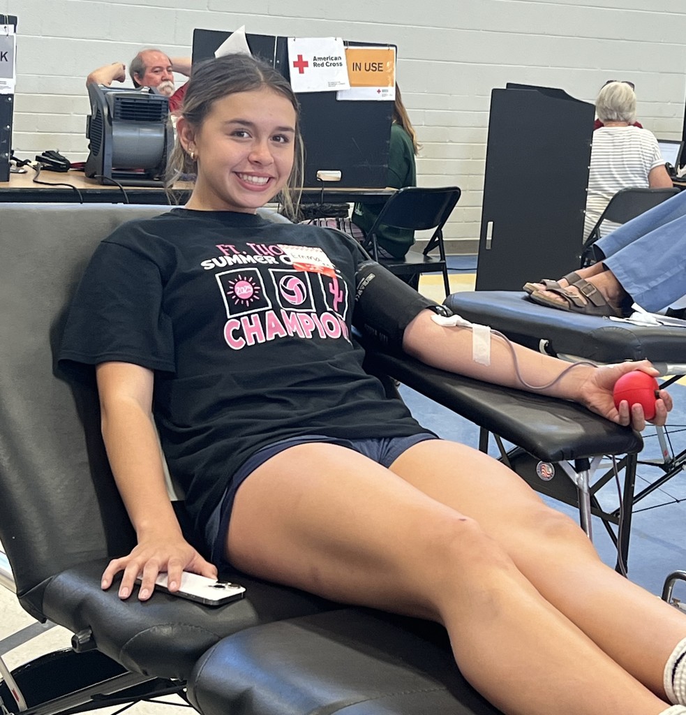 student donating blood