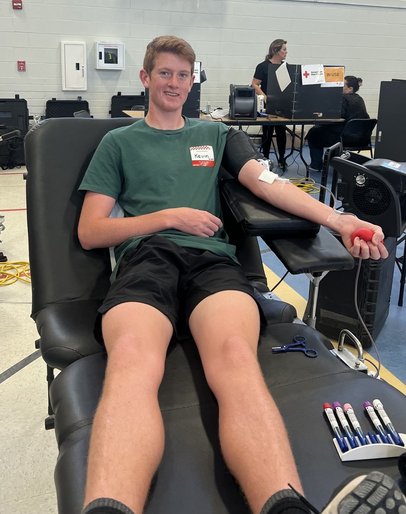 student donating blood
