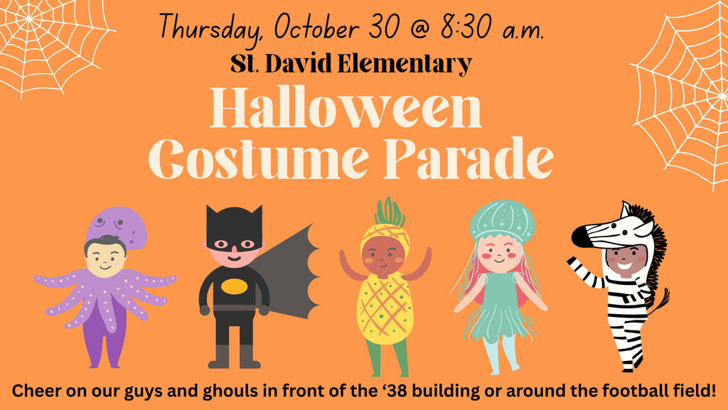 Halloween Costume Parade Cheer on our guys and ghouls in front of the 38 building or around the football field!
