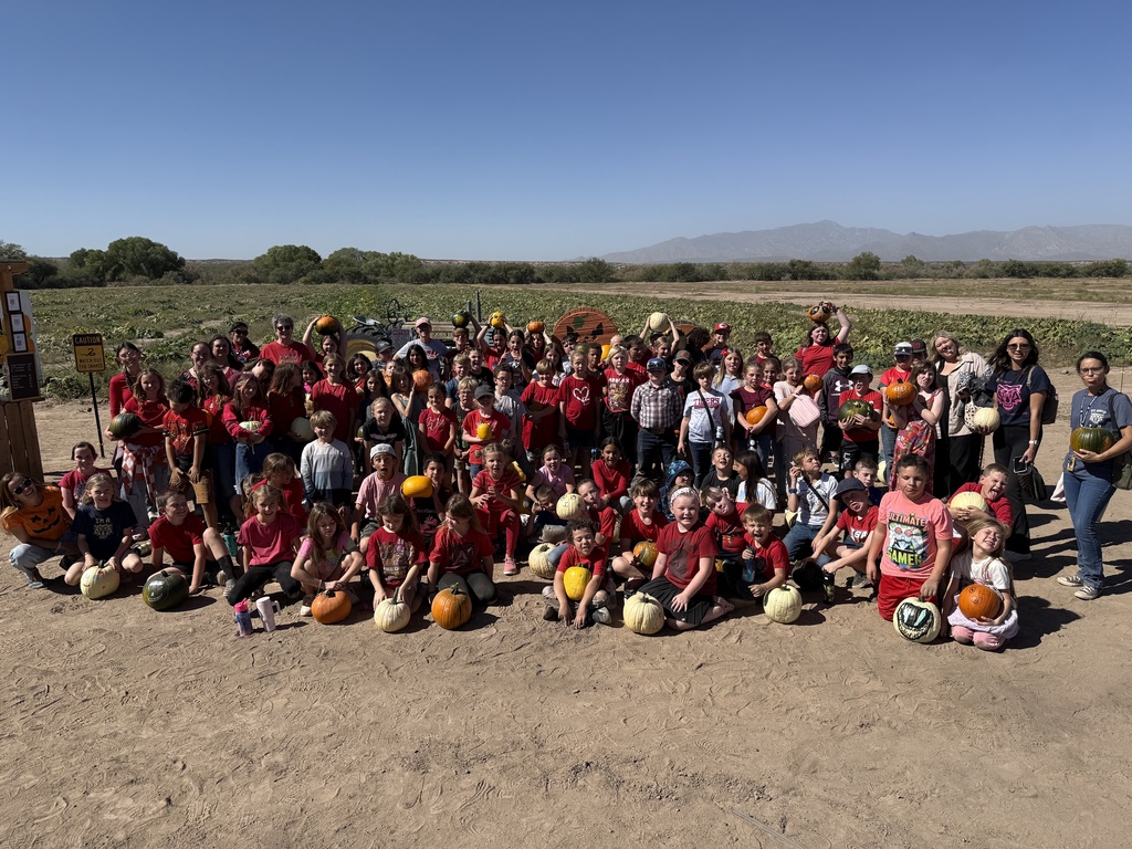 Students at pumpkin patch