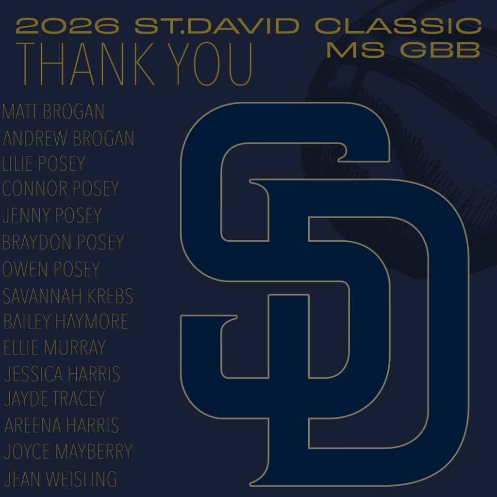 2026 St. David Classis MSGBB Thank you