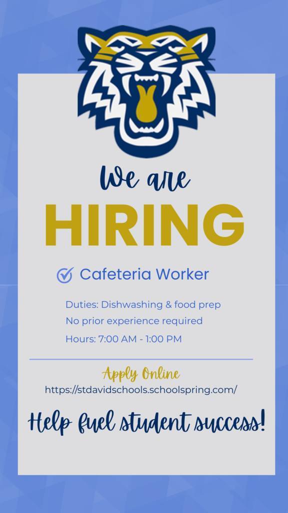 We are hiring Cafeteria Worker Duties: Dishwashing & food prep. No prior experience required 7am-1pm