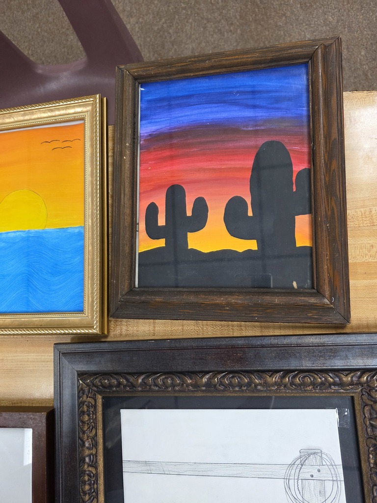 cactuses in the sunset