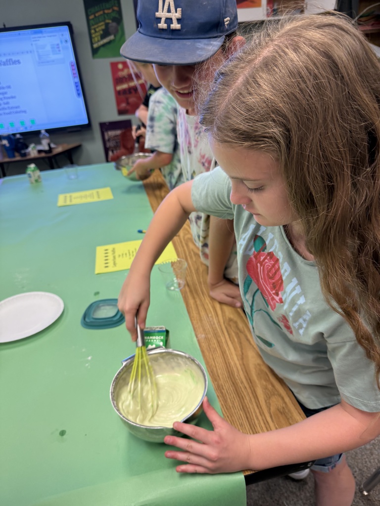 students making waffles