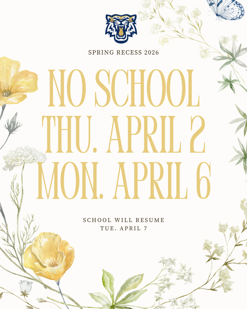 spring recess no school thu april 2 mon april 6 school will resume tue april 7