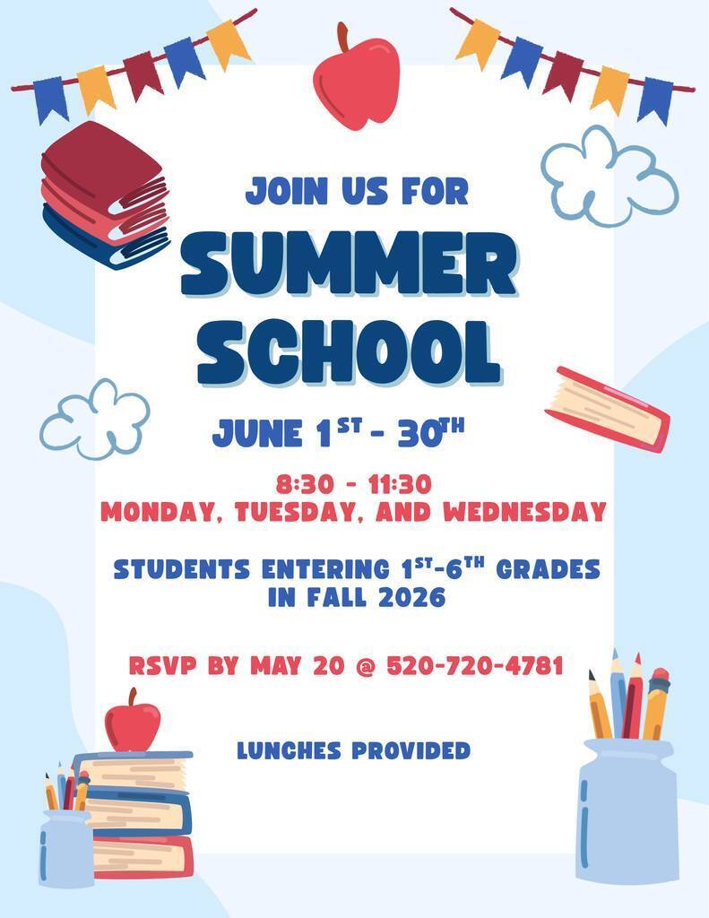 Register your child for Summer School the month of June at St. David School