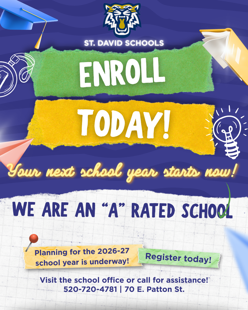St. David Schools Enroll Today Your next school year starts now! We are an "A" rated school Planning for the 2026-27 school year is underway!