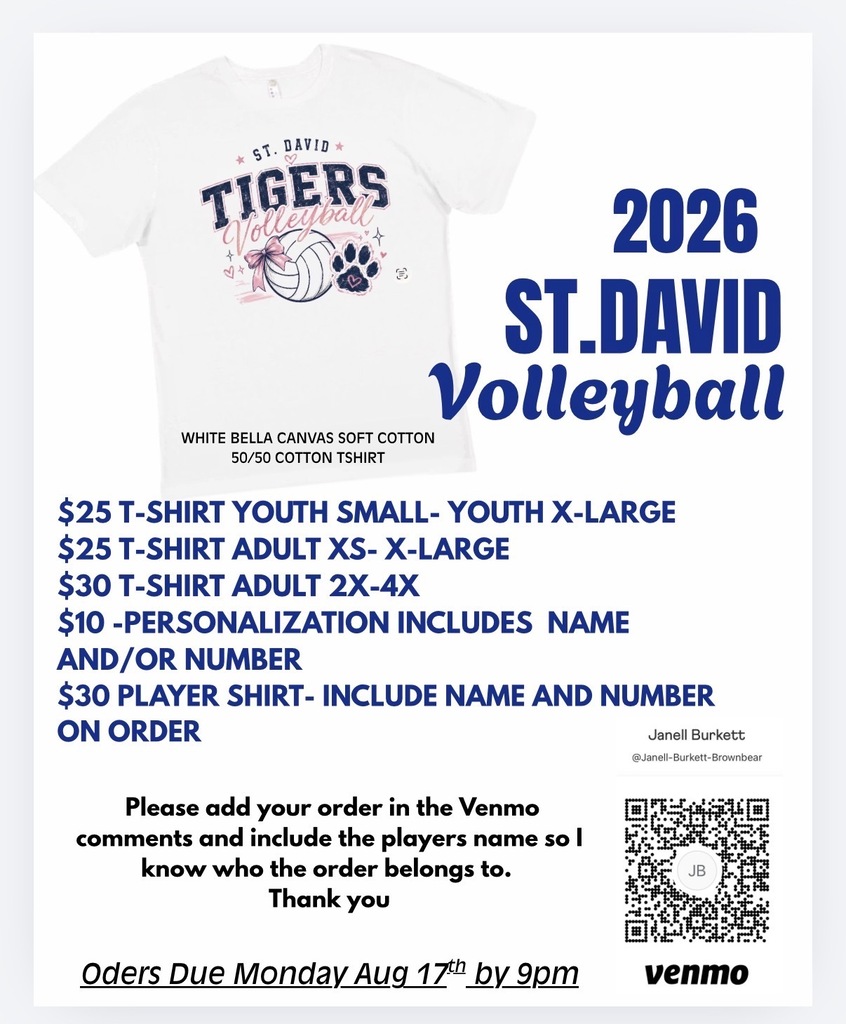 Volleyball Shirts Orders Due Monday August 17 by 9pm pay by Venmo