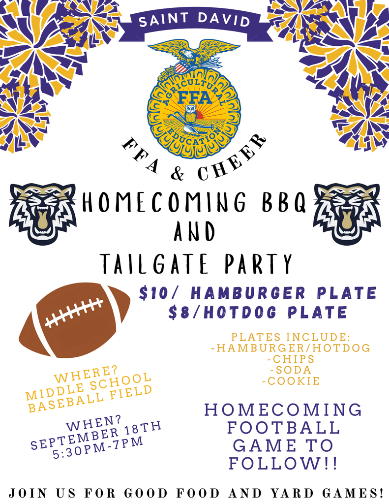 Community BBQ And Tailgate party Sep 18 5:30 pm $10/plate