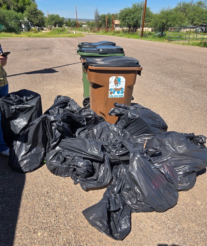 trash collected from highway