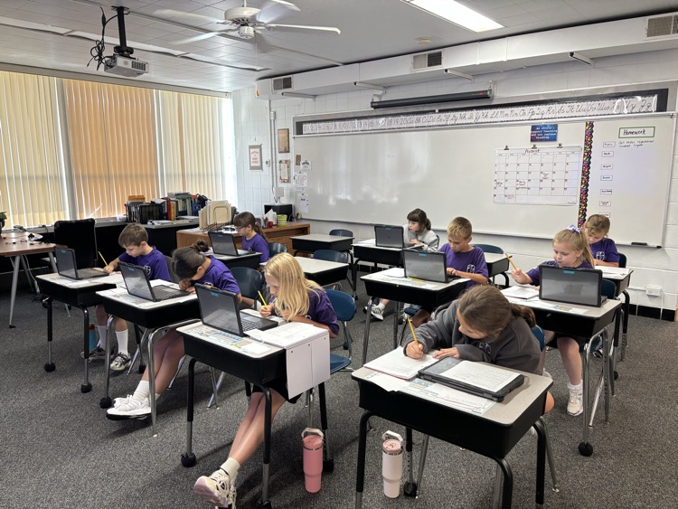 4th grade researching on computers