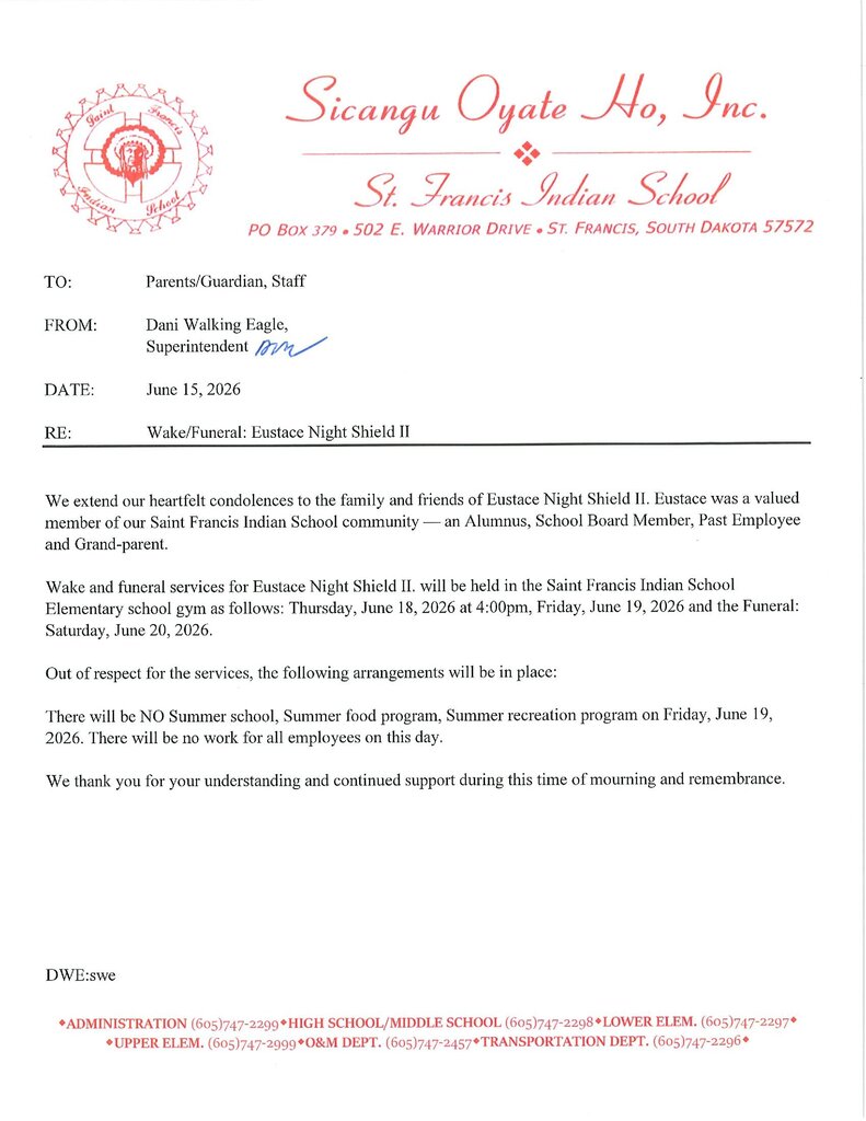 Wake/Funeral Services of Eustace Night Shield