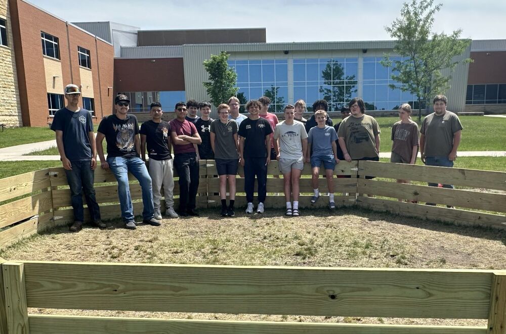 SPHS woodworking class at the new Gaga Ball pit