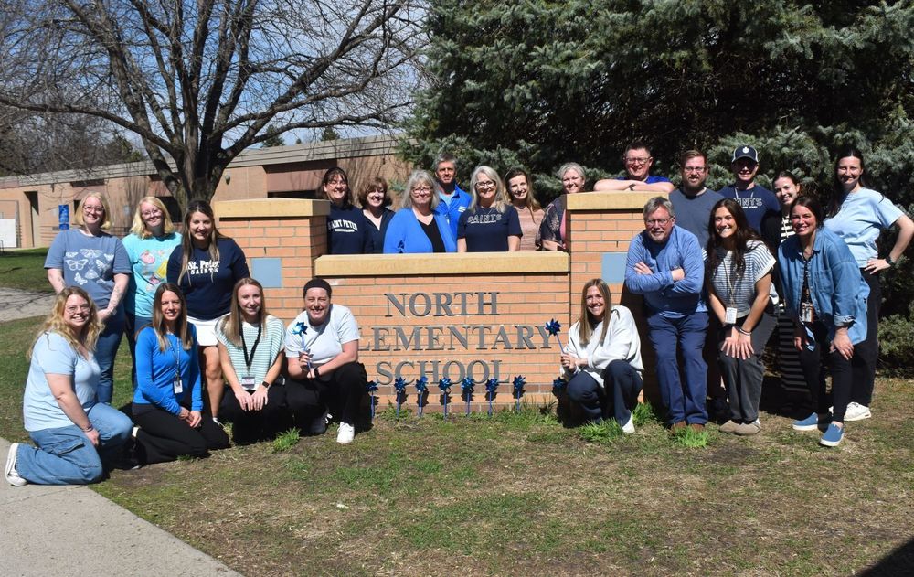 North staff wearing blue for Child Abuse Prevention Month