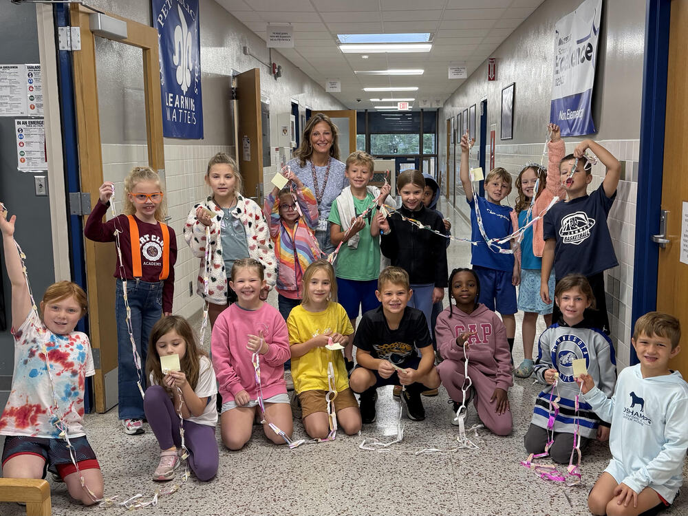 North second grade STEAM paper chain contest winners.