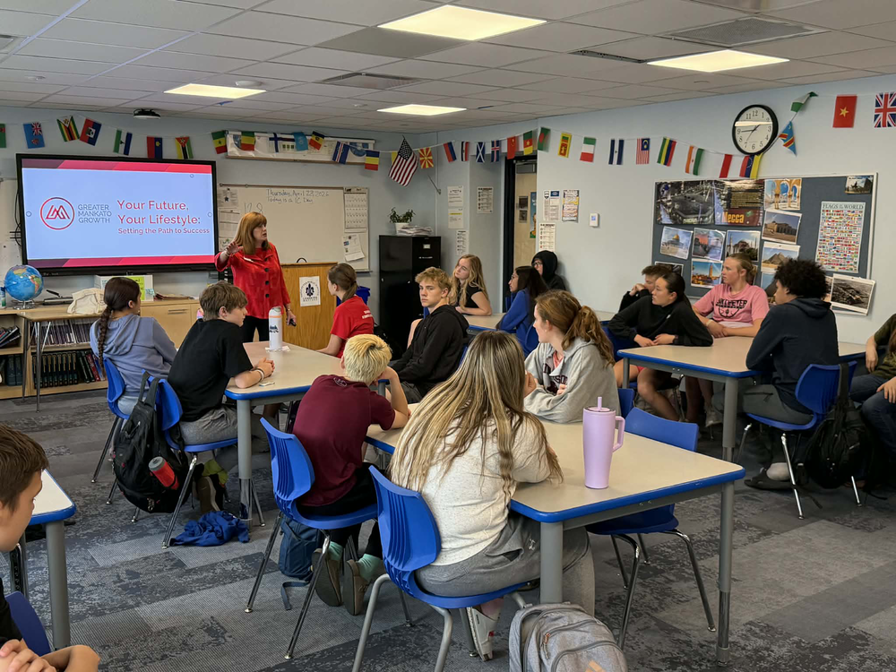 SPMS social studies students listening to guest speaker.