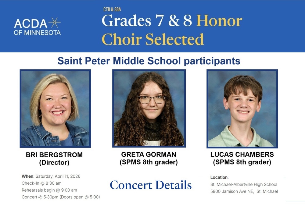 SPMS MN Grades 7th & 8th Grade Honor Choir participants