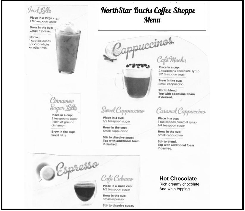 North  StarBucks menu