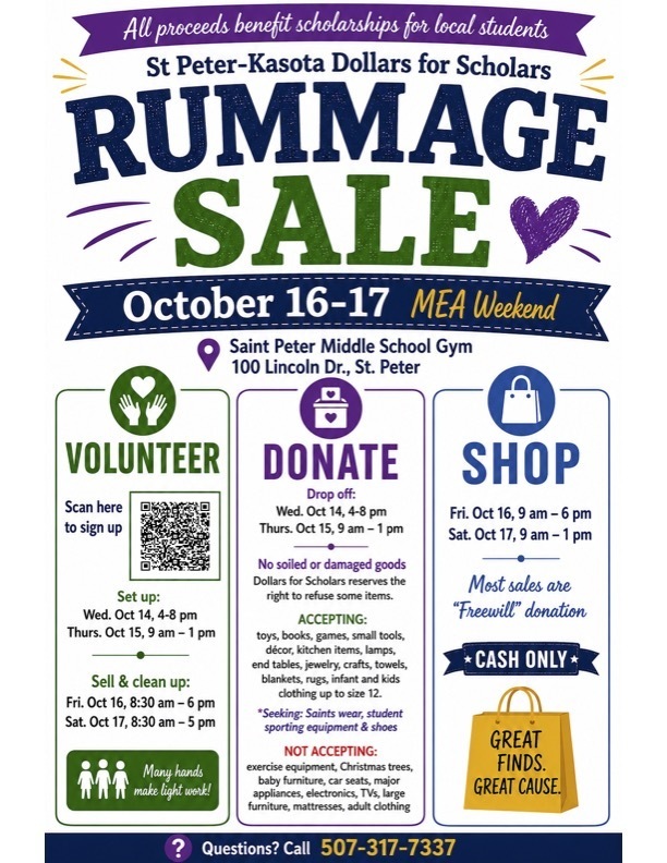 Dollars for Scholars Garage Sale info