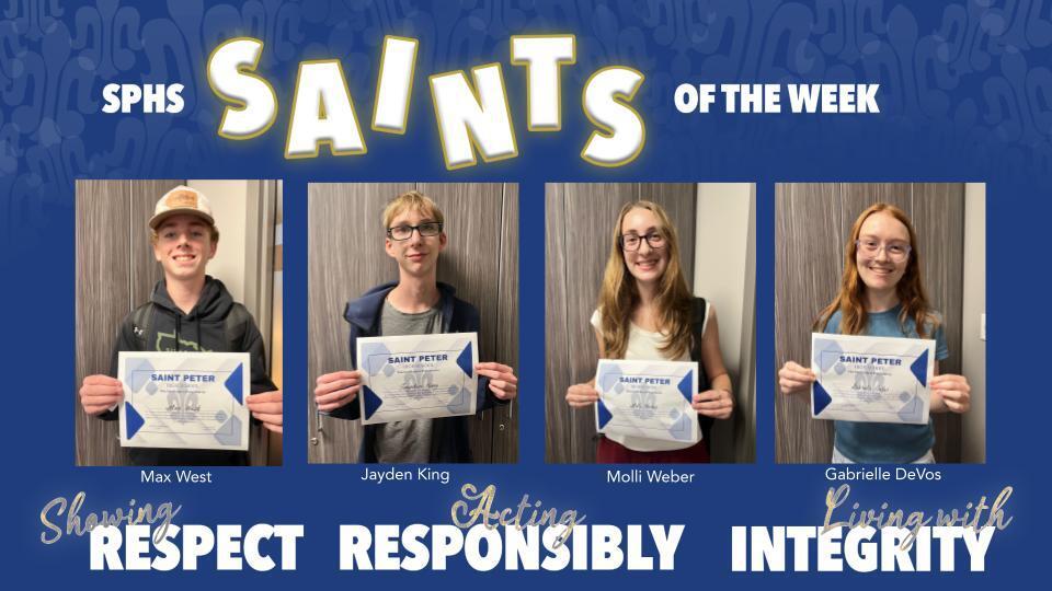 SPHS Saints of the Week for Oct. 5, 2026
