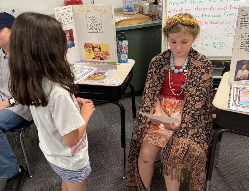 North fourth grader's Wax Museum unit