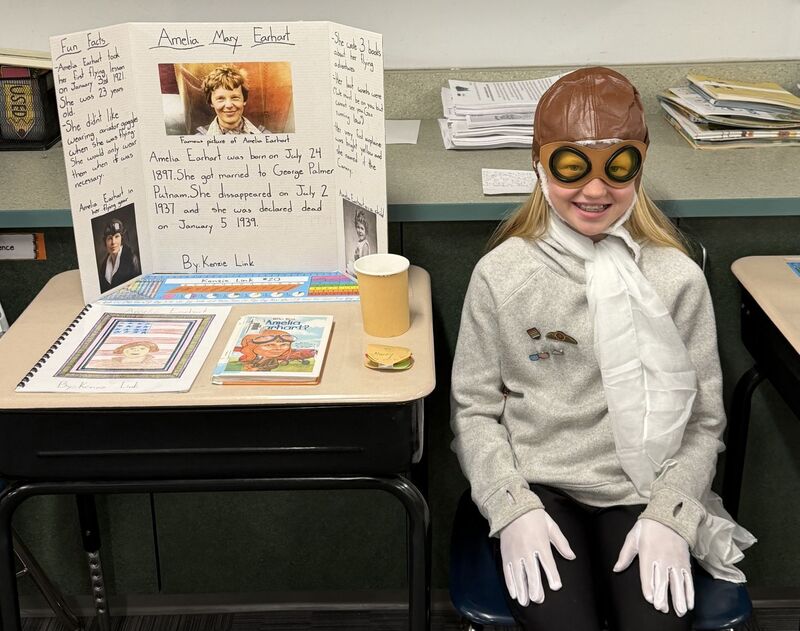 North fourth grader's Wax Museum unit