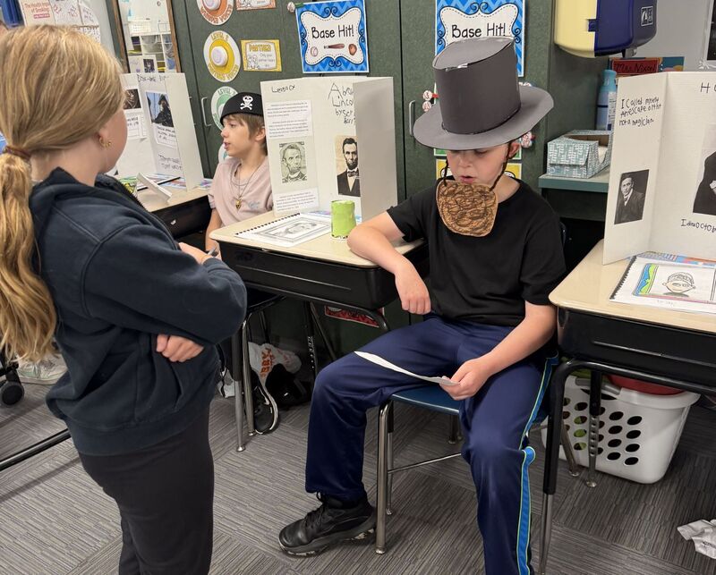 North fourth grader's Wax Museum unit
