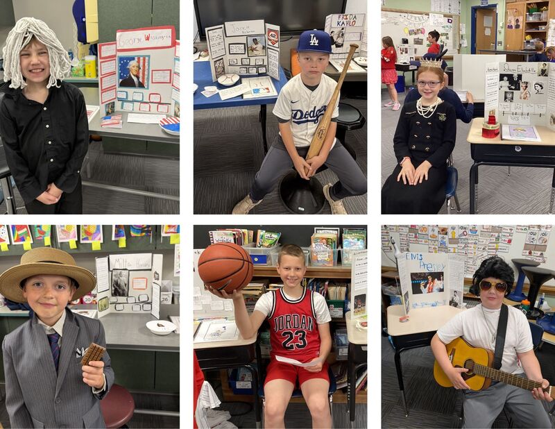 North fourth grader's Wax Museum unit