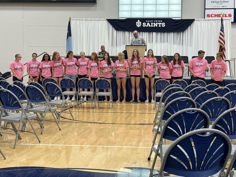 State send-off for Saints' track team
