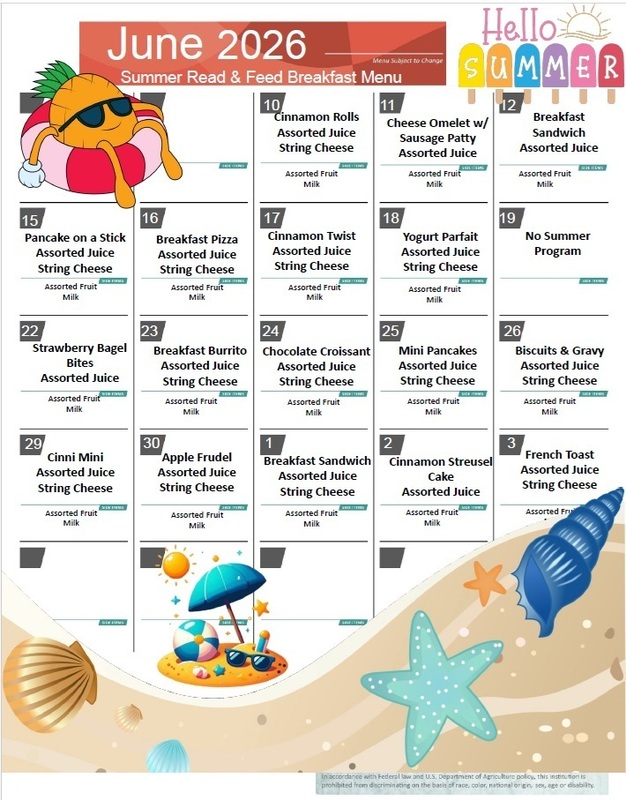 Summer Read  & Feed breakfast menu (June 2026)