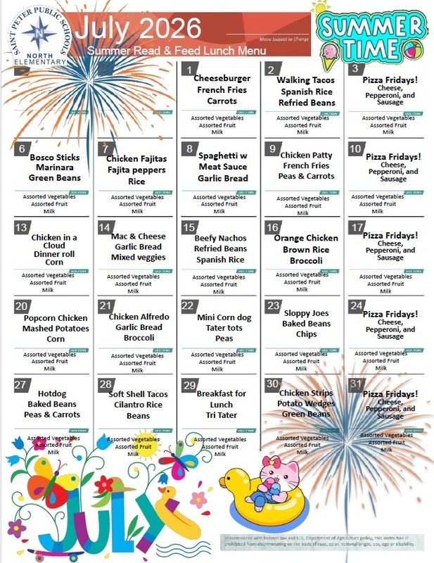 Read & Feed - July 2026 lunch menu