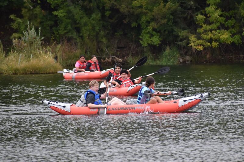 SPPS students kayaking at Hallet's Pond